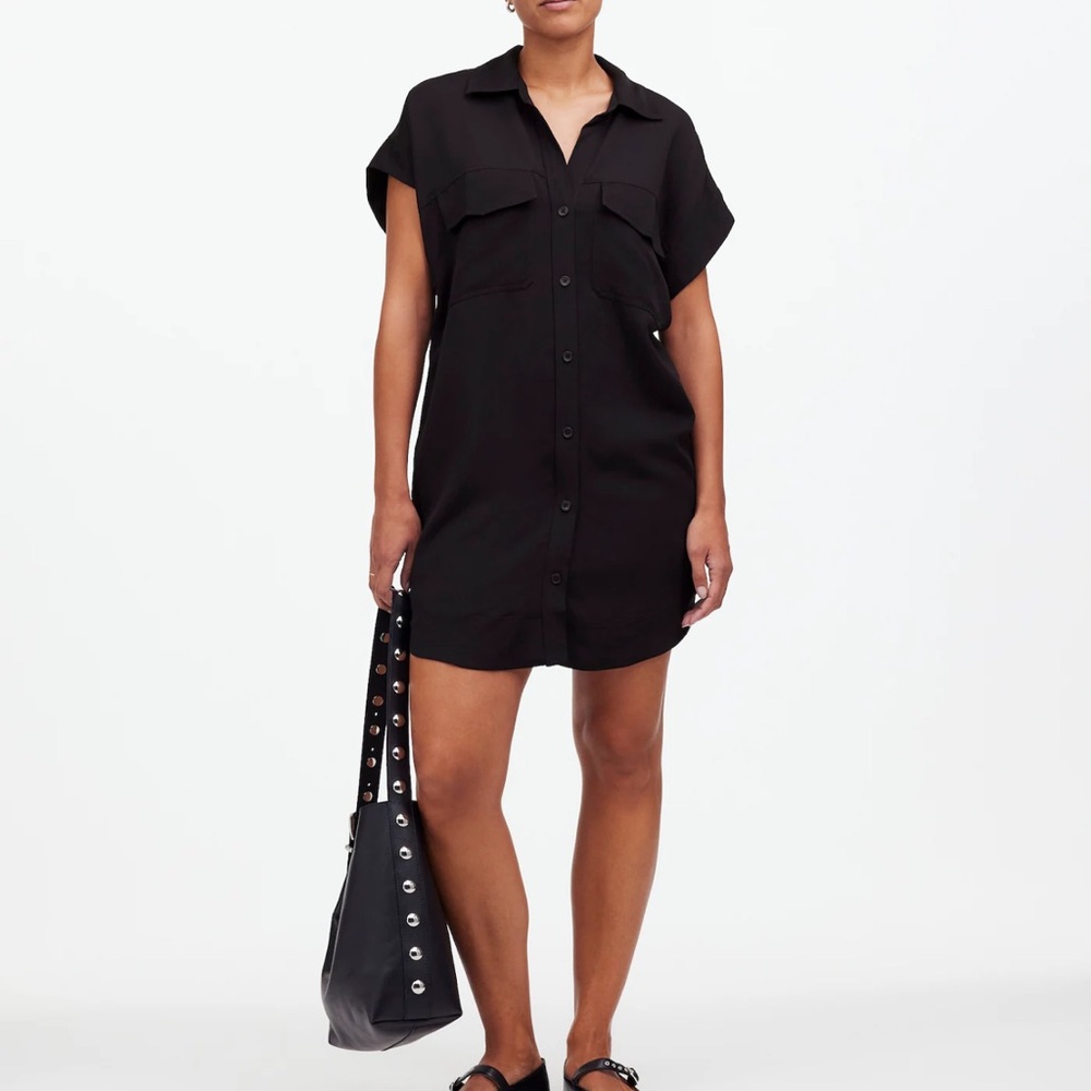 Madewell-  Utility Button-Front Mini dress in black - size XS